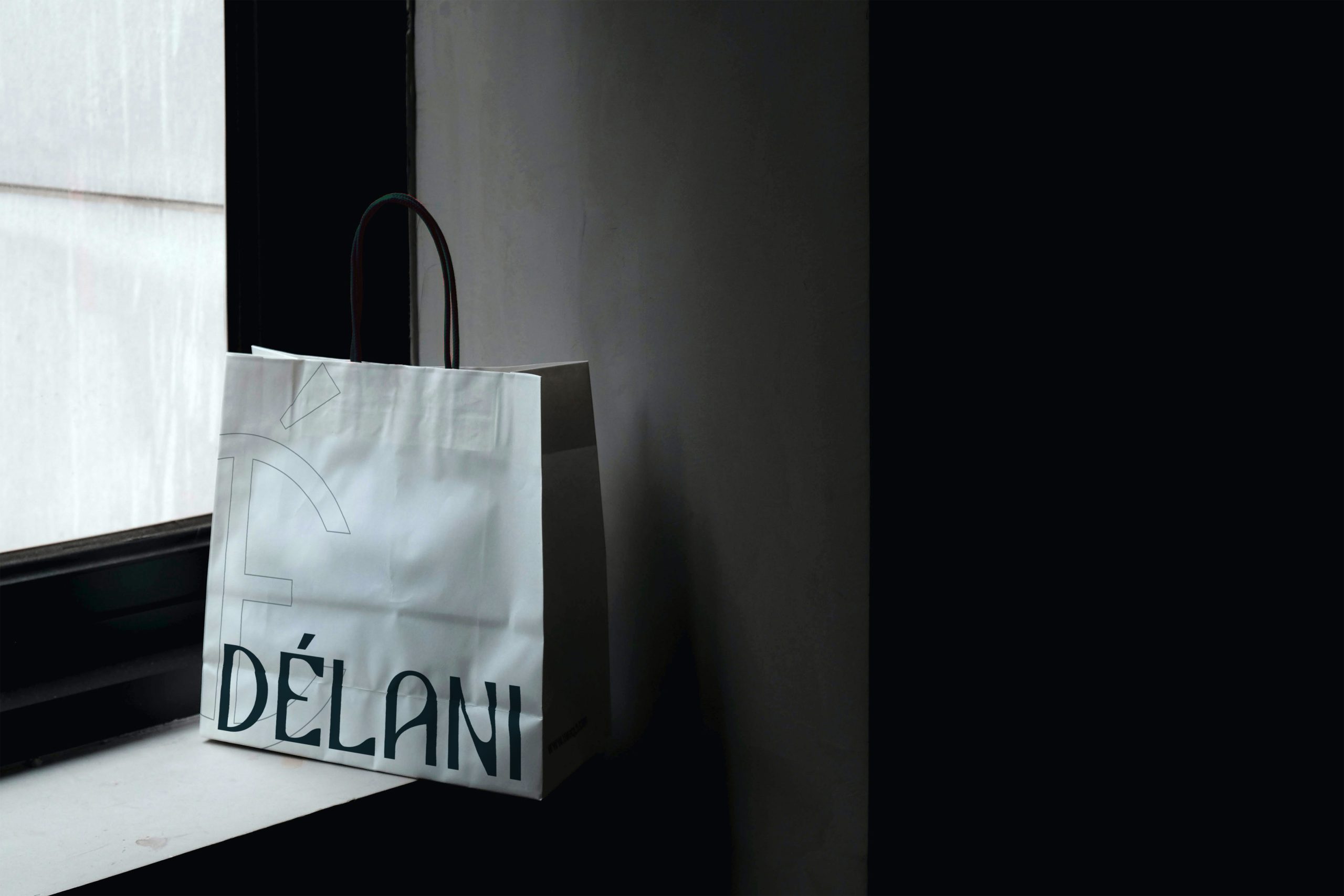 Delani White Paper Bag Mockup